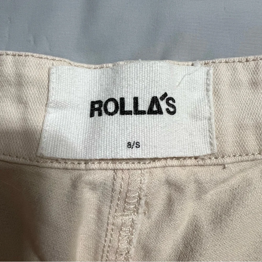 Rolla’s Wide Leg High Rise Off White Pants size 8 Short